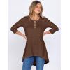 imageANRABESS Womens 34 Sleeve Long Tunic Tops for Leggings High Low Henley Shirts Dressy Casual Loose Blouses 2025 Fall FashionBrown
