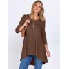 imageANRABESS Womens 34 Sleeve Long Tunic Tops for Leggings High Low Henley Shirts Dressy Casual Loose Blouses 2025 Fall FashionBrown