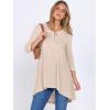imageANRABESS Womens 34 Sleeve Long Tunic Tops for Leggings High Low Henley Shirts Dressy Casual Loose Blouses 2025 Fall FashionLight Khaki