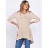 imageANRABESS Womens 34 Sleeve Long Tunic Tops for Leggings High Low Henley Shirts Dressy Casual Loose Blouses 2025 Fall FashionLight Khaki