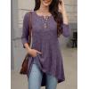 imageANRABESS Womens 34 Sleeve Long Tunic Tops for Leggings High Low Henley Shirts Dressy Casual Loose Blouses 2025 Fall FashionPurple
