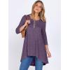 imageANRABESS Womens 34 Sleeve Long Tunic Tops for Leggings High Low Henley Shirts Dressy Casual Loose Blouses 2025 Fall FashionPurple