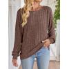 imageANRABESS Womens Batwing Long Sleeve Shirts 2025 Fall Oversized Loose Fit Lightweight Sweater Dressy Casual Tunic Tops BlouseBrown
