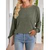 imageANRABESS Womens Batwing Long Sleeve Shirts 2025 Fall Oversized Loose Fit Lightweight Sweater Dressy Casual Tunic Tops BlouseDeep Green