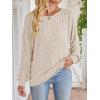 imageANRABESS Womens Batwing Long Sleeve Shirts 2025 Fall Oversized Loose Fit Lightweight Sweater Dressy Casual Tunic Tops BlouseLight Khaki