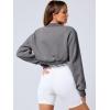 imageANRABESS Womens Cropped Sweatshirt Long Sleeve Bolero Cardigan Open Front Shrug Workout Thumb Hole Y2K Tops Preppy ClothesDeep Grey