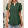 imageANRABESS Womens Dressy Chiffon Blouses V Neck Petal Short Sleeve Shirts 2025 Summer Casual Business Office Work TopsArmy Green