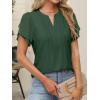 imageANRABESS Womens Dressy Chiffon Blouses V Neck Petal Short Sleeve Shirts 2025 Summer Casual Business Office Work TopsArmy Green