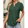 imageANRABESS Womens Dressy Chiffon Blouses V Neck Petal Short Sleeve Shirts 2025 Summer Casual Business Office Work TopsArmy Green