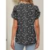imageANRABESS Womens Dressy Chiffon Blouses V Neck Petal Short Sleeve Shirts 2025 Summer Casual Business Office Work TopsBlack Floral