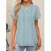 imageANRABESS Womens Dressy Chiffon Blouses V Neck Petal Short Sleeve Shirts 2025 Summer Casual Business Office Work TopsBlue Floral