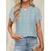 imageANRABESS Womens Dressy Chiffon Blouses V Neck Petal Short Sleeve Shirts 2025 Summer Casual Business Office Work TopsBlue Floral