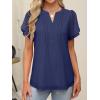 imageANRABESS Womens Dressy Chiffon Blouses V Neck Petal Short Sleeve Shirts 2025 Summer Casual Business Office Work TopsDark Blue