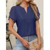 imageANRABESS Womens Dressy Chiffon Blouses V Neck Petal Short Sleeve Shirts 2025 Summer Casual Business Office Work TopsDark Blue