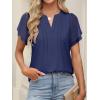 imageANRABESS Womens Dressy Chiffon Blouses V Neck Petal Short Sleeve Shirts 2025 Summer Casual Business Office Work TopsDark Blue