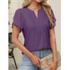 imageANRABESS Womens Dressy Chiffon Blouses V Neck Petal Short Sleeve Shirts 2025 Summer Casual Business Office Work TopsDark Purple