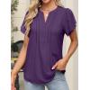 imageANRABESS Womens Dressy Chiffon Blouses V Neck Petal Short Sleeve Shirts 2025 Summer Casual Business Office Work TopsDeep Purple