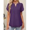 imageANRABESS Womens Dressy Chiffon Blouses V Neck Petal Short Sleeve Shirts 2025 Summer Casual Business Office Work TopsDeep Purple