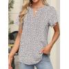 imageANRABESS Womens Dressy Chiffon Blouses V Neck Petal Short Sleeve Shirts 2025 Summer Casual Business Office Work TopsKhaki White Dot
