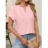 imageANRABESS Womens Dressy Chiffon Blouses V Neck Petal Short Sleeve Shirts 2025 Summer Casual Business Office Work TopsPink