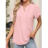 imageANRABESS Womens Dressy Chiffon Blouses V Neck Petal Short Sleeve Shirts 2025 Summer Casual Business Office Work TopsPink