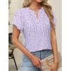 imageANRABESS Womens Dressy Chiffon Blouses V Neck Petal Short Sleeve Shirts 2025 Summer Casual Business Office Work TopsPink Purple Floral