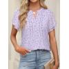 imageANRABESS Womens Dressy Chiffon Blouses V Neck Petal Short Sleeve Shirts 2025 Summer Casual Business Office Work TopsPink Purple Floral