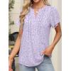 imageANRABESS Womens Dressy Chiffon Blouses V Neck Petal Short Sleeve Shirts 2025 Summer Casual Business Office Work TopsPink Purple Floral