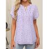 imageANRABESS Womens Dressy Chiffon Blouses V Neck Petal Short Sleeve Shirts 2025 Summer Casual Business Office Work TopsPink Purple Floral