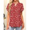 imageANRABESS Womens Dressy Chiffon Blouses V Neck Petal Short Sleeve Shirts 2025 Summer Casual Business Office Work TopsRed Floral