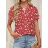 imageANRABESS Womens Dressy Chiffon Blouses V Neck Petal Short Sleeve Shirts 2025 Summer Casual Business Office Work TopsRed Floral