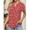 imageANRABESS Womens Dressy Chiffon Blouses V Neck Petal Short Sleeve Shirts 2025 Summer Casual Business Office Work TopsRed Floral