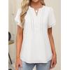 imageANRABESS Womens Dressy Chiffon Blouses V Neck Petal Short Sleeve Shirts 2025 Summer Casual Business Office Work TopsWhite