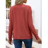 imageANRABESS Womens Eyelet Tops Long Sleeve Henley Shirts Business Dressy Casual Blouse Vacation TShirt 2025 Fall OutfitsBurnt Orange