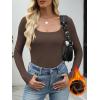 imageANRABESS Womens Long Sleeve Fleece Thermal Tops Square Neck Fitted Basic Thick Layering Shirt 2025 Fall Winter OutfitsDark Brown