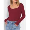 imageANRABESS Womens Long Sleeve Fleece Thermal Tops Square Neck Fitted Basic Thick Layering Shirt 2025 Fall Winter OutfitsDark Red