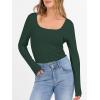 imageANRABESS Womens Long Sleeve Fleece Thermal Tops Square Neck Fitted Basic Thick Layering Shirt 2025 Fall Winter OutfitsForest Green