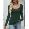 imageANRABESS Womens Long Sleeve Fleece Thermal Tops Square Neck Fitted Basic Thick Layering Shirt 2025 Fall Winter OutfitsForest Green