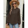 imageANRABESS Womens Long Sleeve Henley Tops Tunic Sweatshirt Loose Slit Casual Button Shirts Pullover 2025 Fall Winter OutfitsBrown