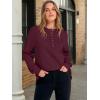 imageANRABESS Womens Long Sleeve Henley Tops Tunic Sweatshirt Loose Slit Casual Button Shirts Pullover 2025 Fall Winter OutfitsWine Red
