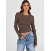 imageANRABESS Womens Long Sleeve Shirts Crew Neck Fitted Knit Casual TShirt Going Out Tops Basic Tees Fall Fashion Outfits 2025Coffee Brown