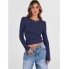 imageANRABESS Womens Long Sleeve Shirts Crew Neck Fitted Knit Casual TShirt Going Out Tops Basic Tees Fall Fashion Outfits 2025Navy Blue