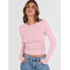 imageANRABESS Womens Long Sleeve Shirts Crew Neck Fitted Knit Casual TShirt Going Out Tops Basic Tees Fall Fashion Outfits 2025Pink
