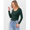 imageANRABESS Womens Long Sleeve Shirts Crewneck Curved Hem Rib Knit Slim Fit Basic Y2K Tops 2025 Fall Outfits Casual Work TeesDark Green