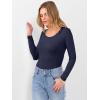 imageANRABESS Womens Long Sleeve Shirts Crewneck Curved Hem Rib Knit Slim Fit Basic Y2K Tops 2025 Fall Outfits Casual Work TeesNavy Blue
