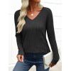 imageANRABESS Womens Long Sleeve Shirts V Neck Lightweight Sweater Tops 2025 Fall Dressy Casual Work Tunic BlouseBlack