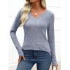 imageANRABESS Womens Long Sleeve Shirts V Neck Lightweight Sweater Tops 2025 Fall Dressy Casual Work Tunic BlouseBlue