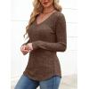 imageANRABESS Womens Long Sleeve Shirts V Neck Lightweight Sweater Tops 2025 Fall Dressy Casual Work Tunic BlouseBrown