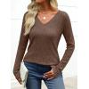 imageANRABESS Womens Long Sleeve Shirts V Neck Lightweight Sweater Tops 2025 Fall Dressy Casual Work Tunic BlouseBrown