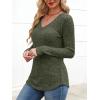 imageANRABESS Womens Long Sleeve Shirts V Neck Lightweight Sweater Tops 2025 Fall Dressy Casual Work Tunic BlouseDeep Green